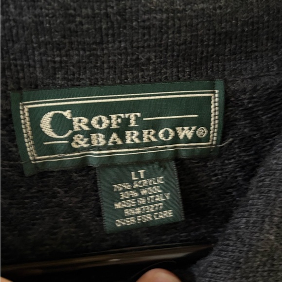 Vintage Croft & Barrow Dark Gray Long Sleeve Polo Shirt - Picture 4 of 9